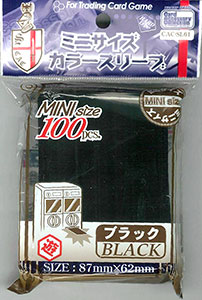 カードアクセサリーコレクション カラースリーブ ミニサイズ ブラック 100枚入りパック