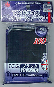 カードアクセサリーコレクション カラースリーブ T.C.G.サイズ ブラック 100枚入りパック
