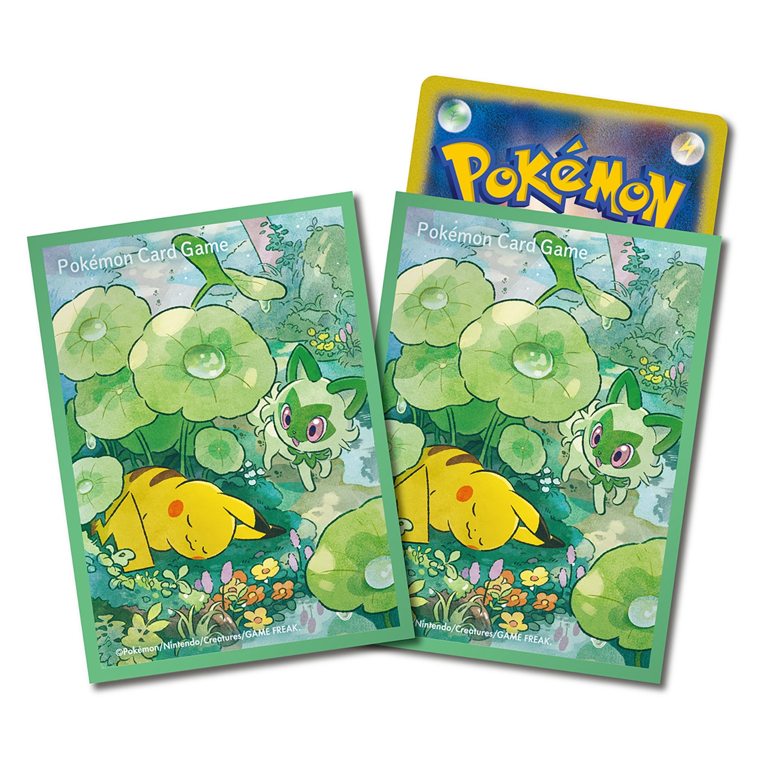 ポケモンカードゲーム デッキシールド ピカチュウ&ニャオハ【グリーン】