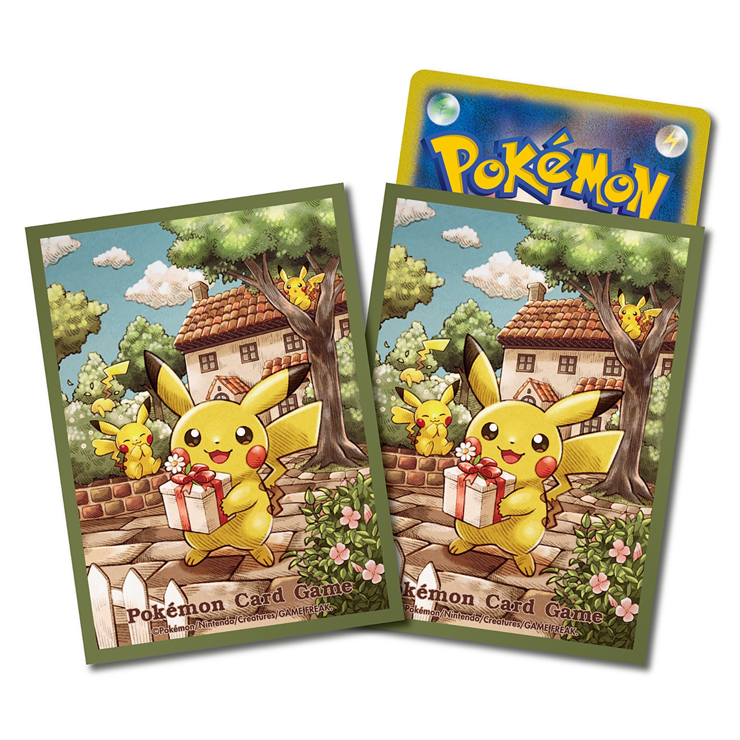 ポケモンカードゲーム デッキシールド ピカチュウの贈り物【グリーン】