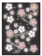 キャラクターカードスリーブ 和柄 桜/黒