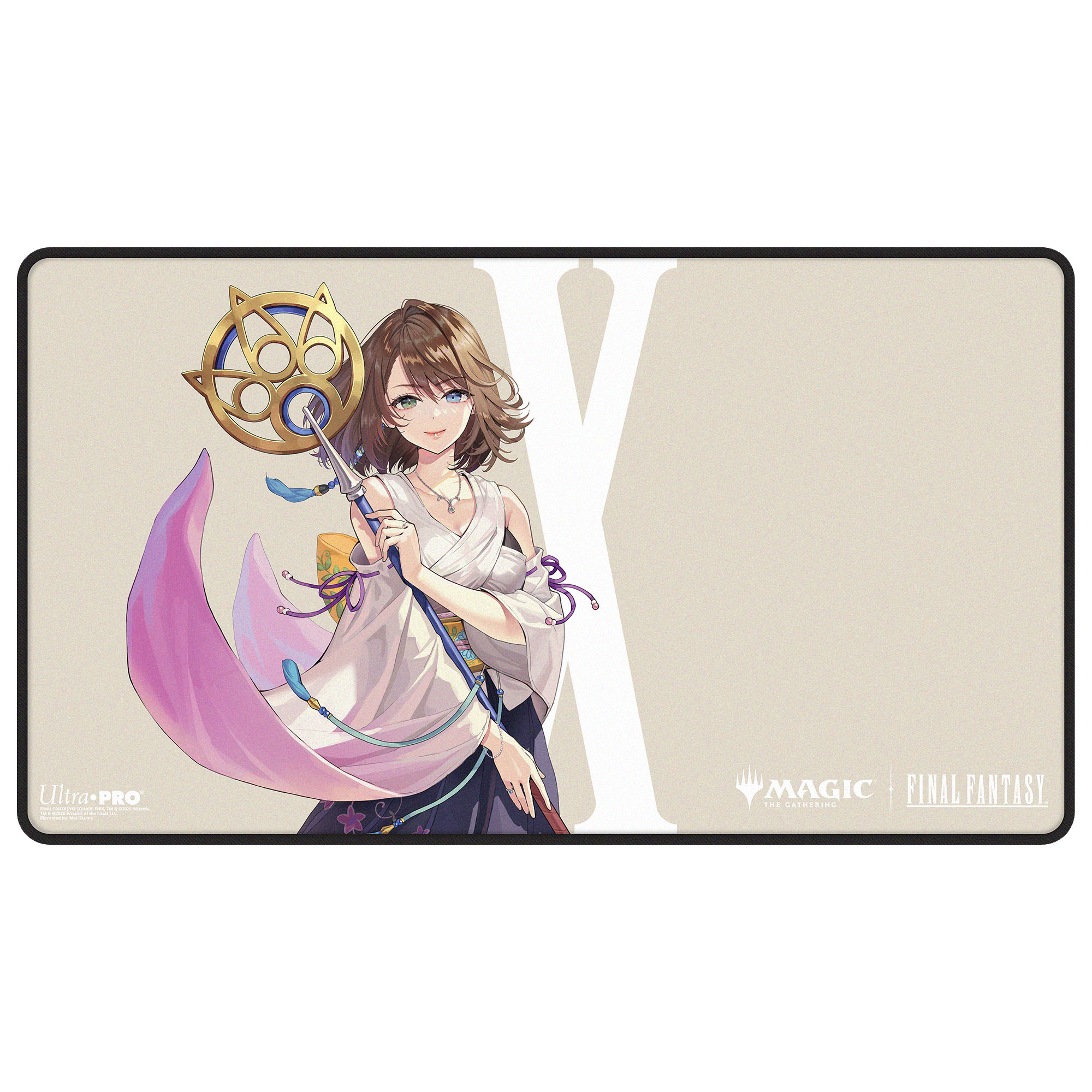 Yuna Grand Summoner Black-Stitched Playmat