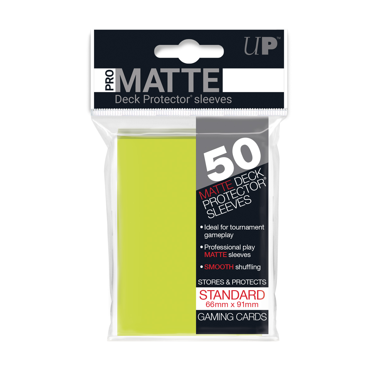 50ct Pro-Matte Bright Yellow Standard Deck Protector sleeves