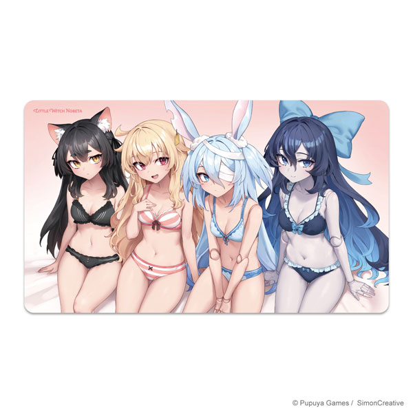 リトルウィッチノベタ デスクマット パジャマパーティー(ノベタ・ターニア・モニカ・黒猫ちゃん)
