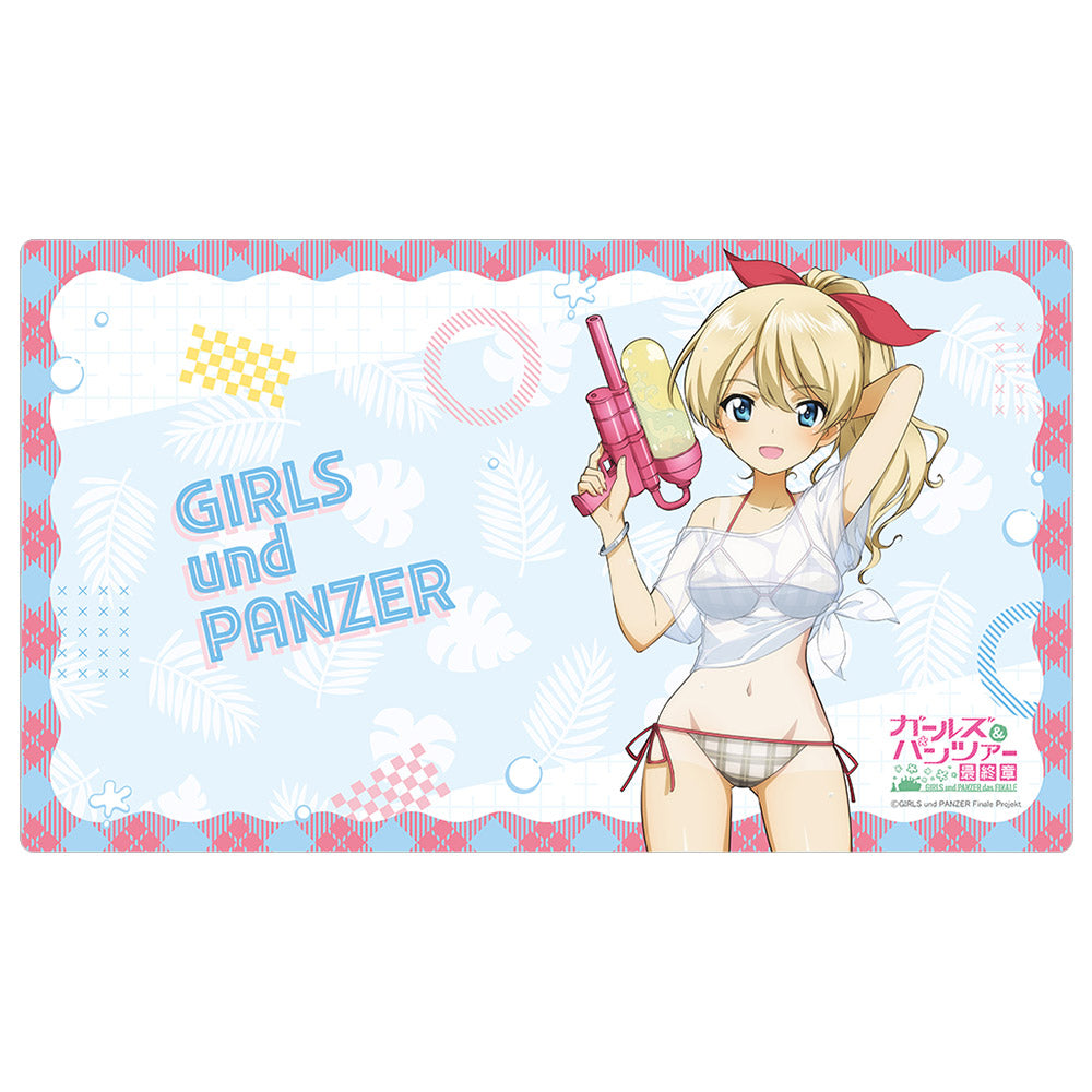 ガールズ&パンツァー 最終章 描き下ろしラバーマット ダージリン 水鉄砲 日焼けVer.